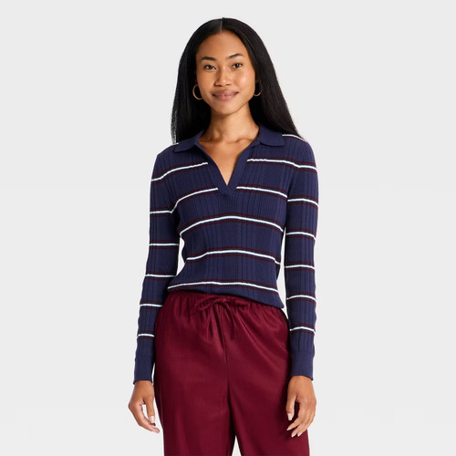 Women johnny collar pullover - women's,