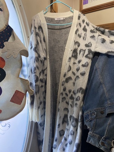 Long animal print sweater - long,